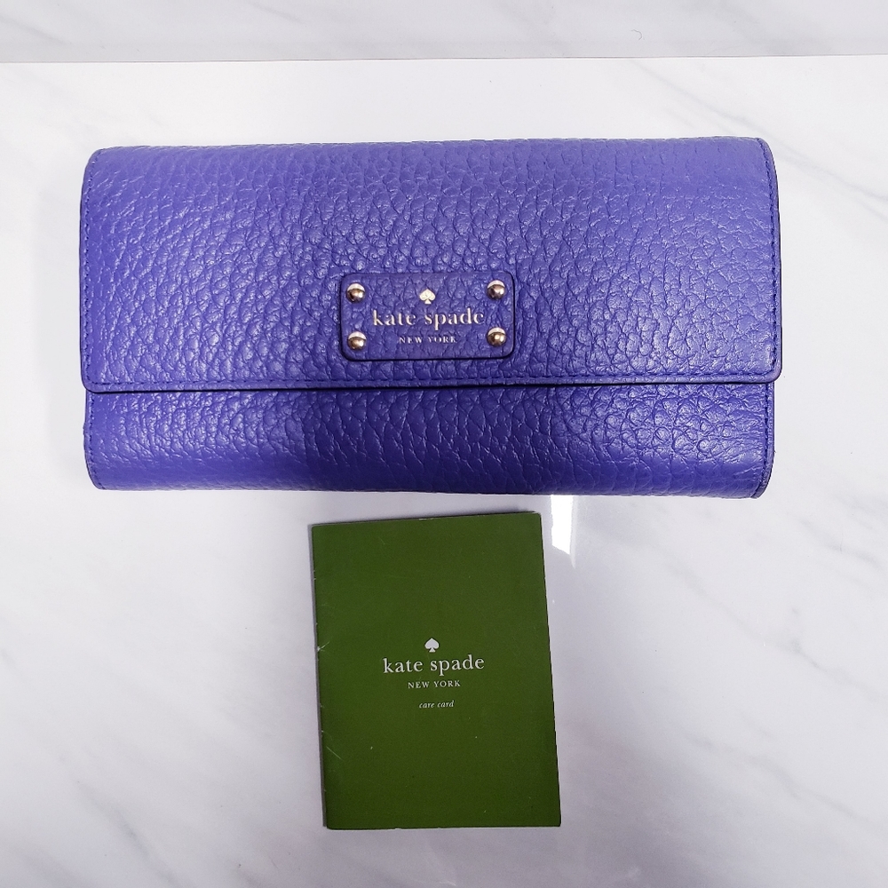 Kate Spade Purple Pepplestone Leather Wallet
